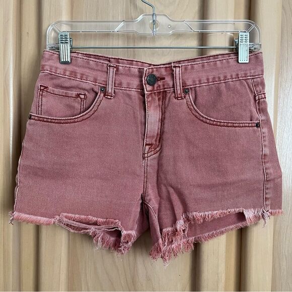 BDG Pants - BDG Urban outfitters pink/faded red shorts w/ frayed hem waist 25” 100% cotton